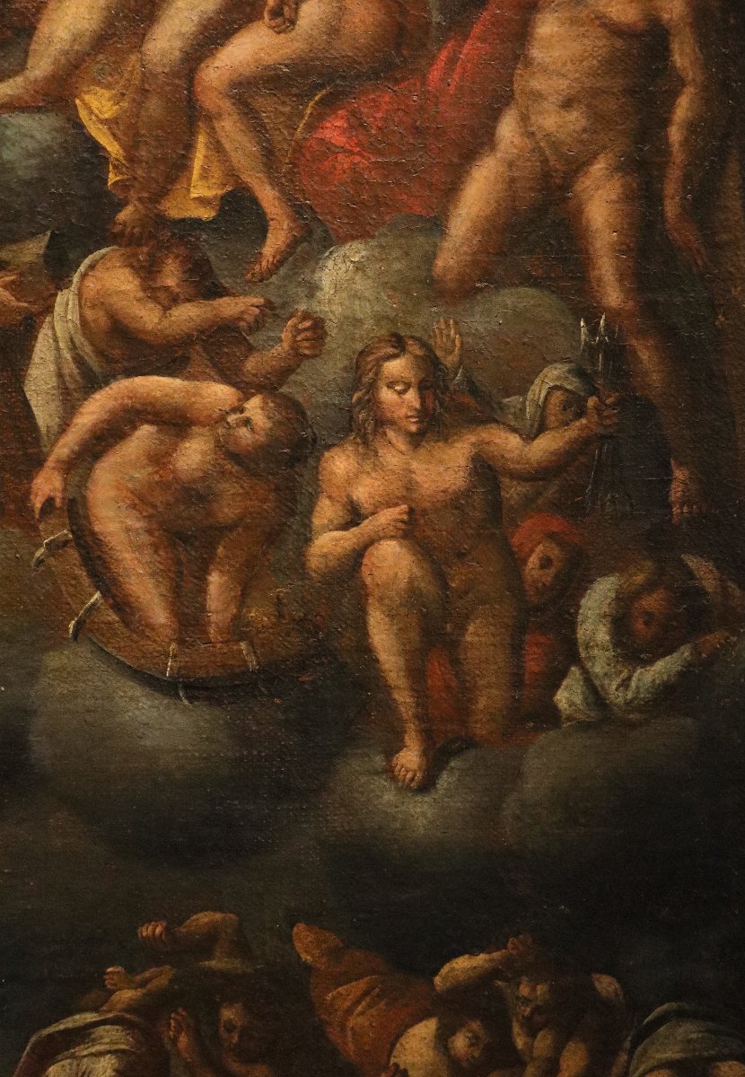 The Last Judgment (after Michelangelo), 17th-century Roman Painter-photo-3