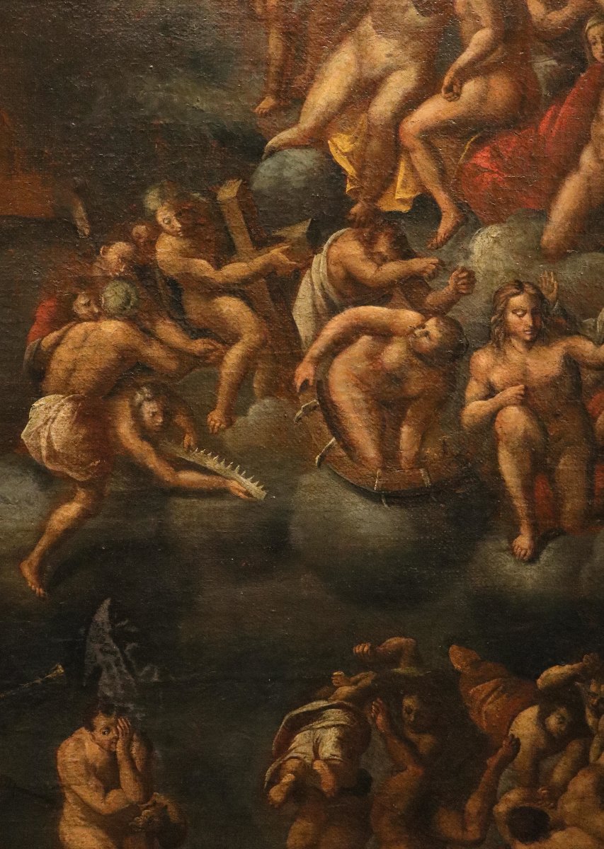 The Last Judgment (after Michelangelo), 17th-century Roman Painter-photo-4