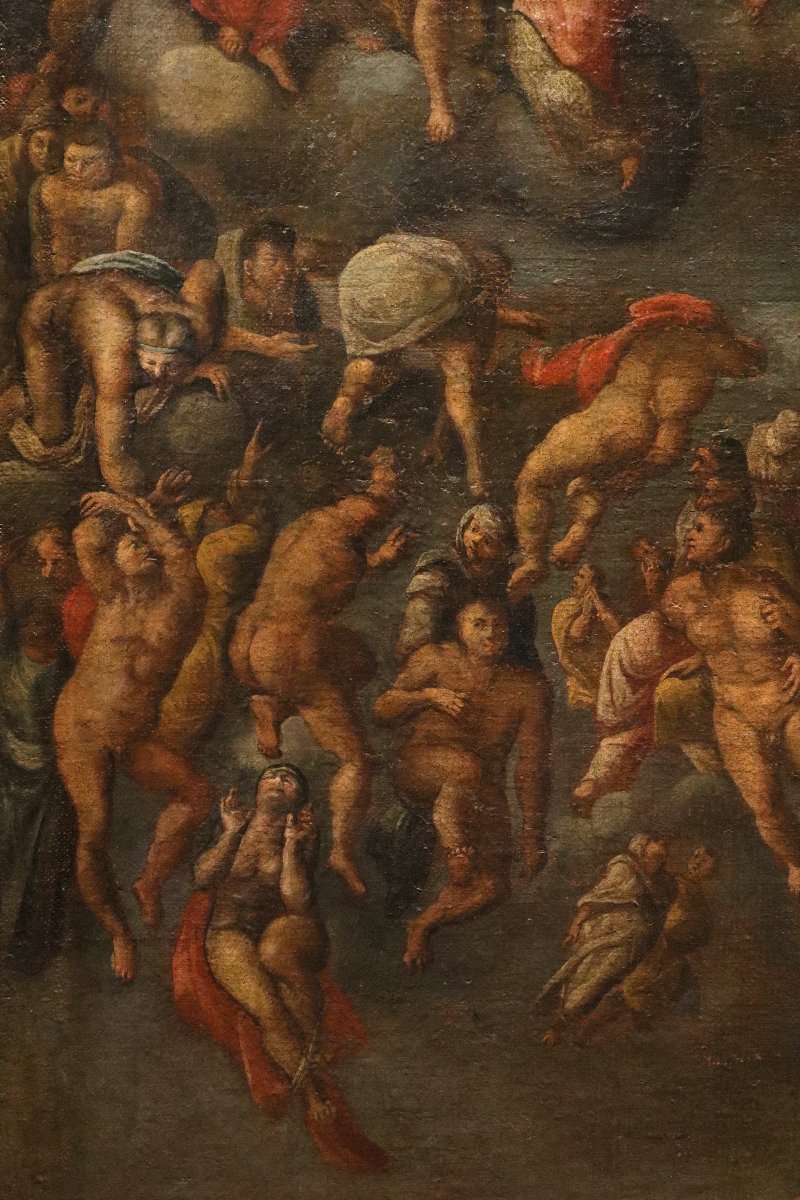The Last Judgment (after Michelangelo), 17th-century Roman Painter-photo-5
