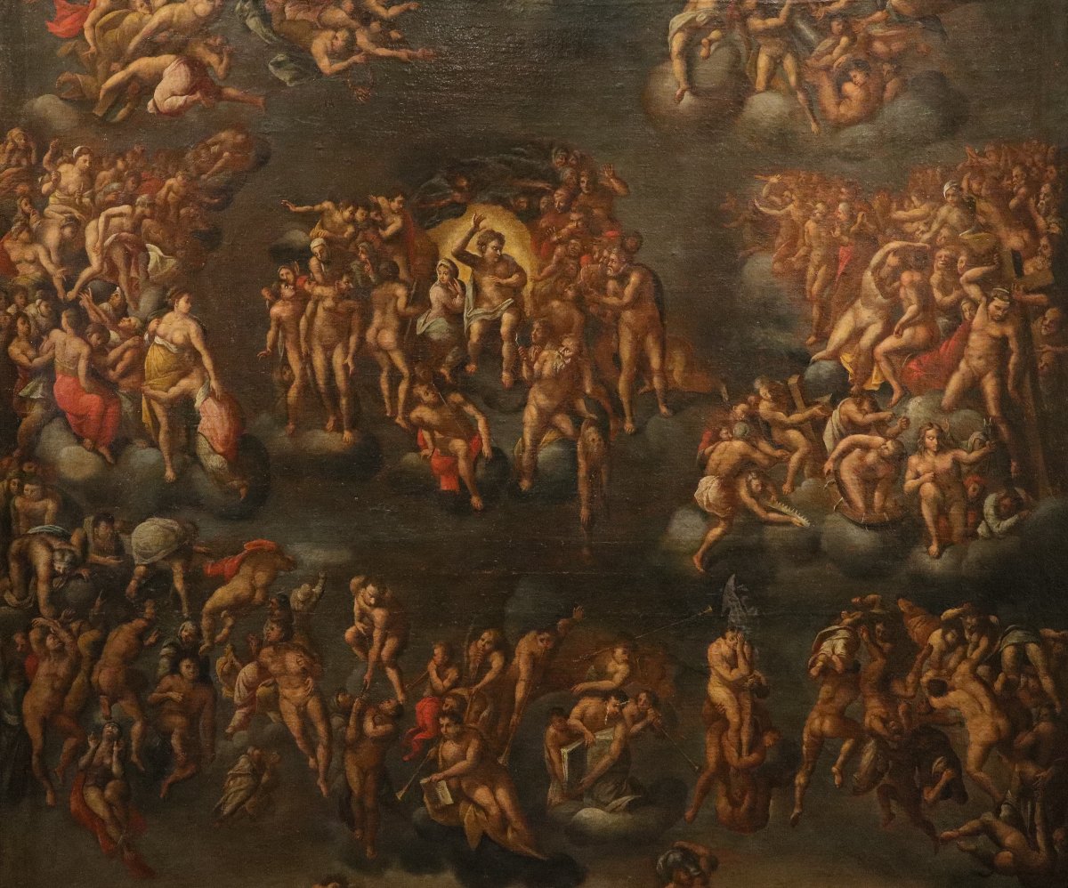 The Last Judgment (after Michelangelo), 17th-century Roman Painter-photo-6