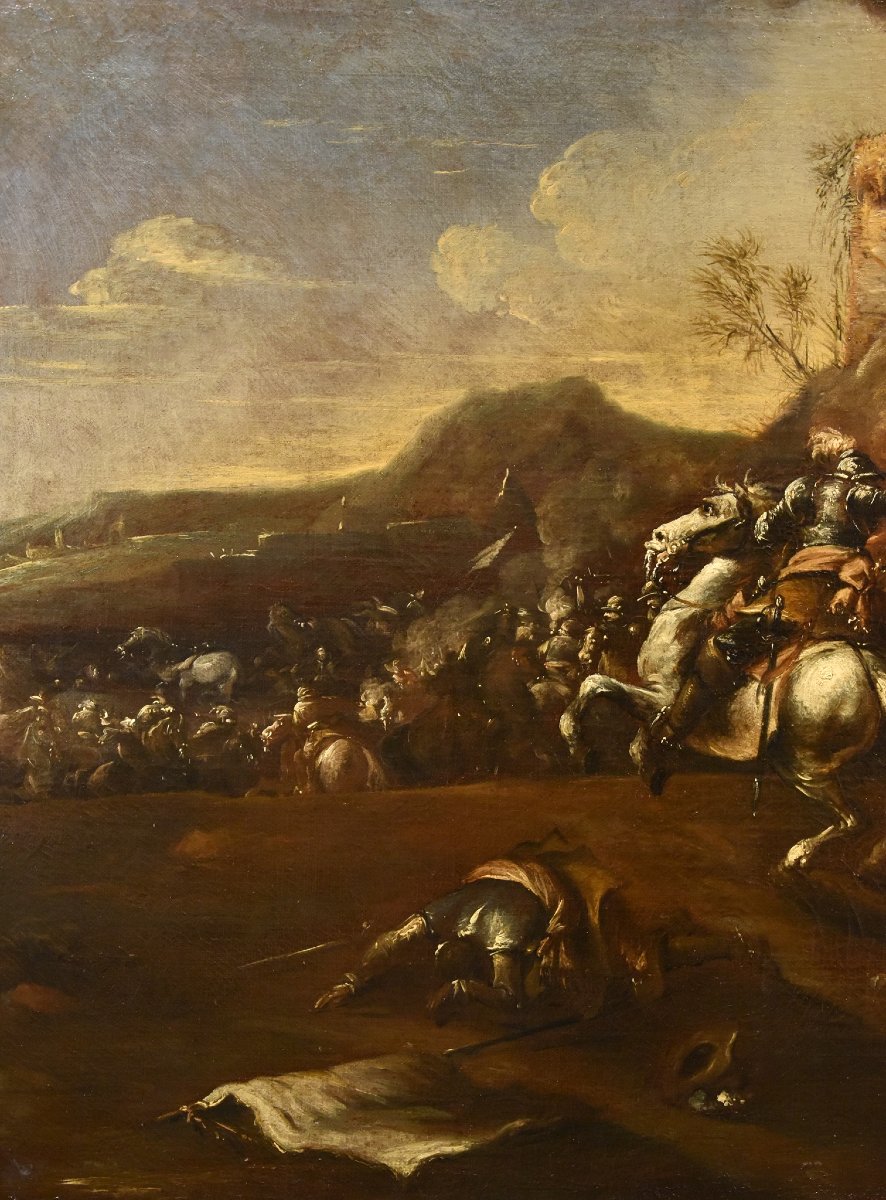 Battle Scene With A Clash Between Knights, Francesco Graziani (active In Naples And Rome, 17th Century)-photo-4