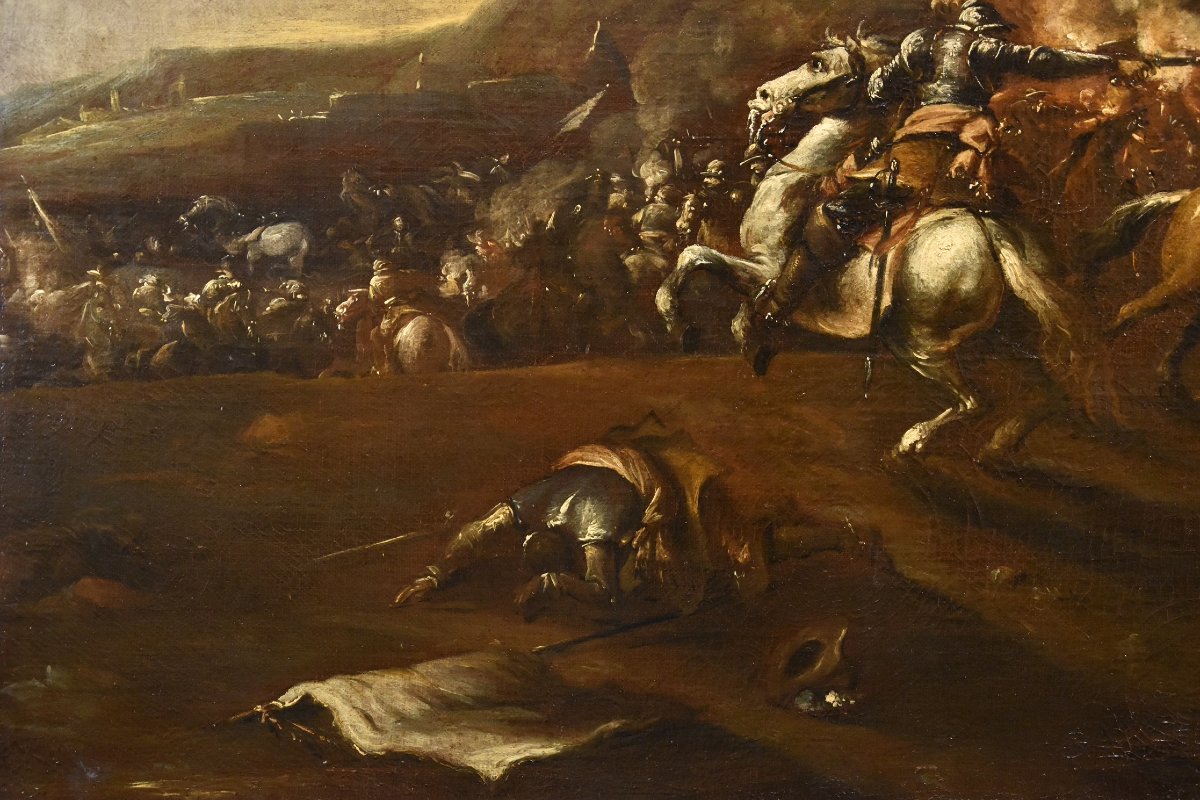 Battle Scene With A Clash Between Knights, Francesco Graziani (active In Naples And Rome, 17th Century)-photo-5