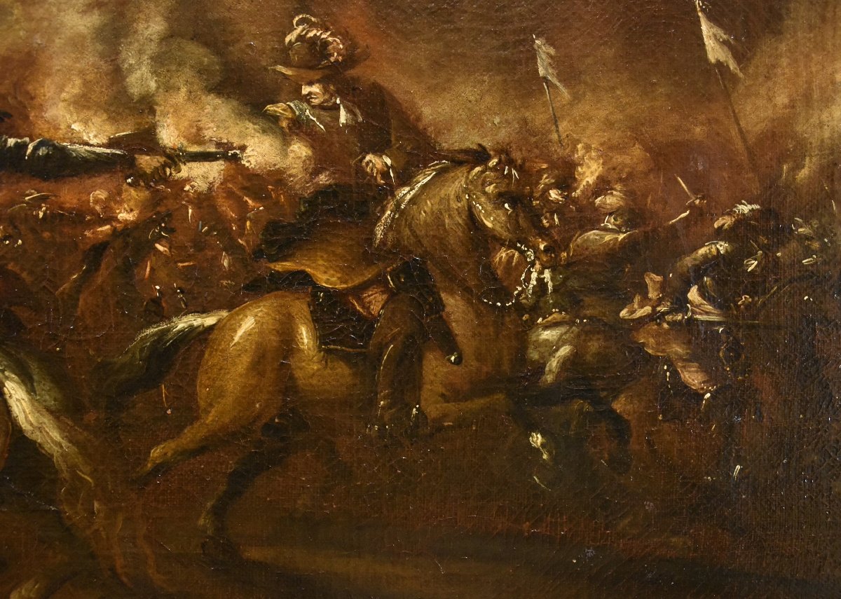Battle Scene With A Clash Between Knights, Francesco Graziani (active In Naples And Rome, 17th Century)-photo-6