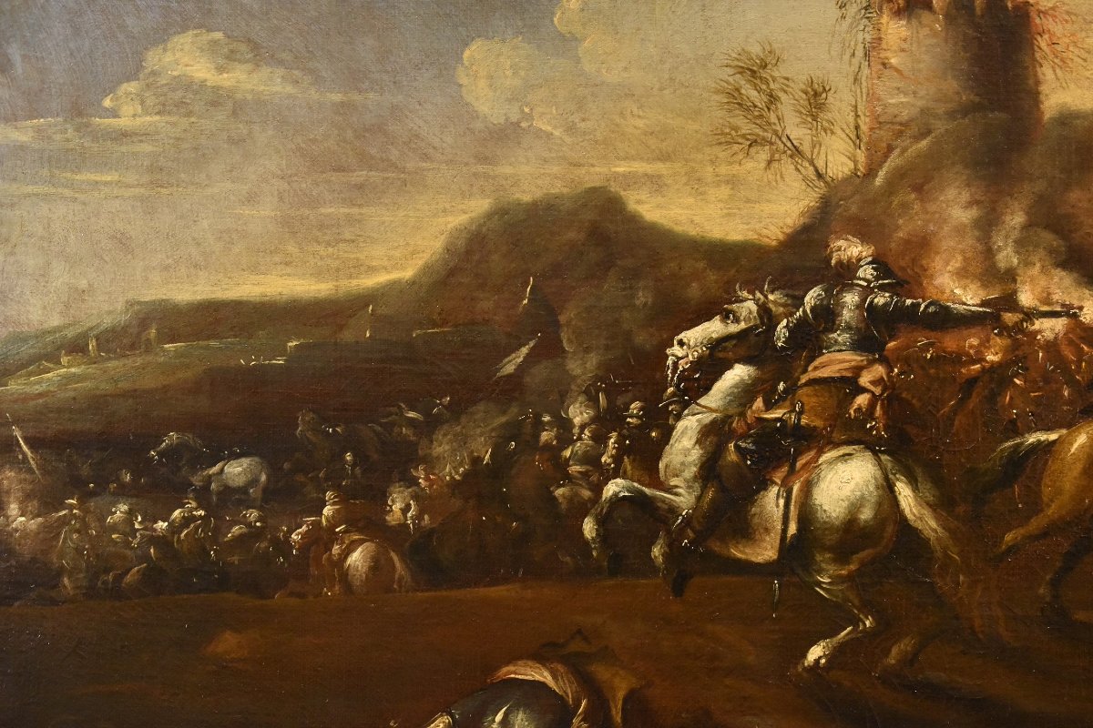 Battle Scene With A Clash Between Knights, Francesco Graziani (active In Naples And Rome, 17th Century)-photo-7