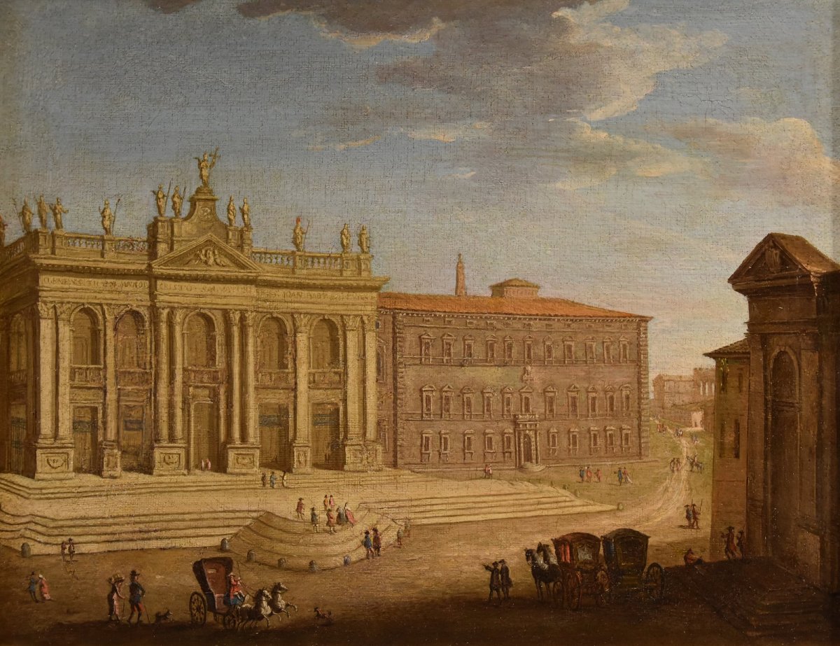 View Of Rome With St. John Lateran, Giacomo Van Lint (rome 1723–1790), Attributed To-photo-3