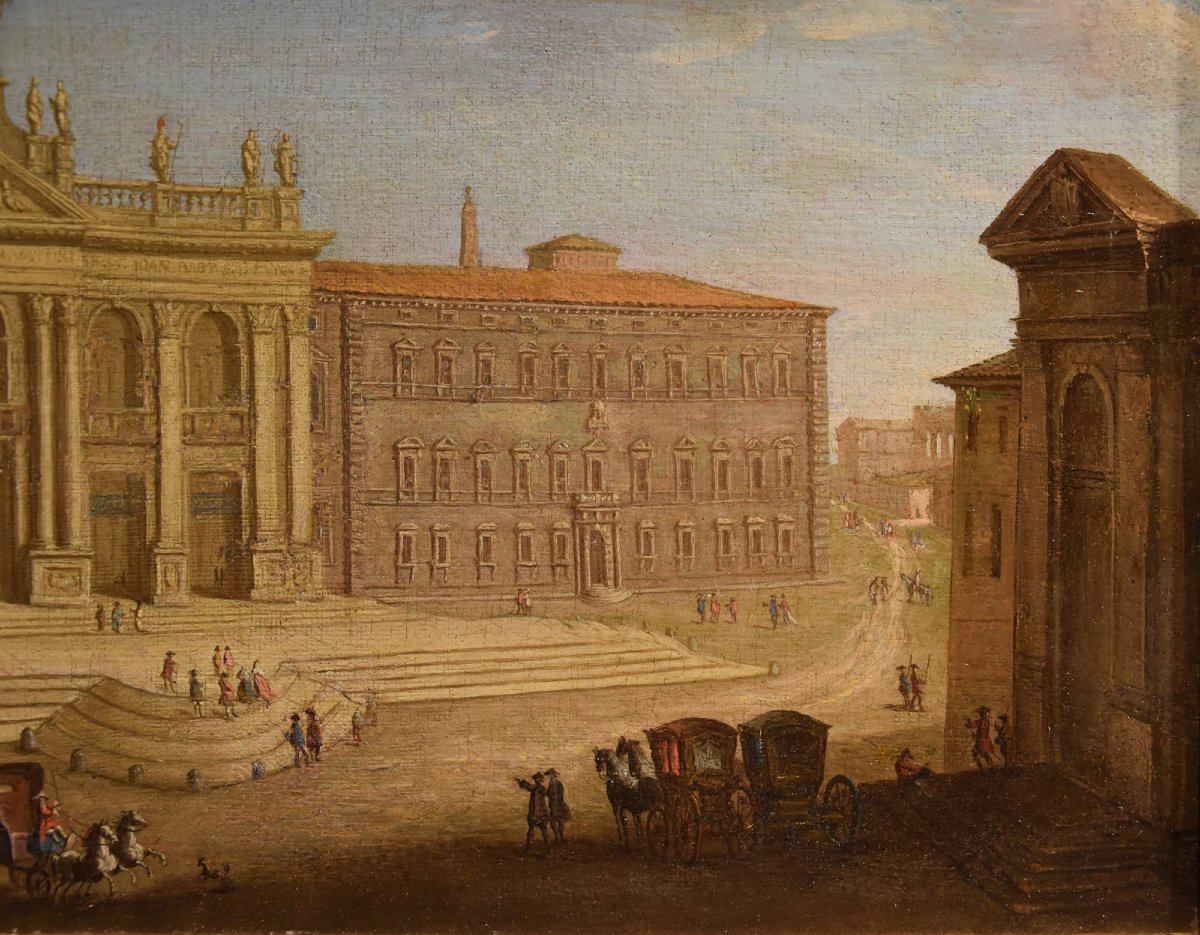 View Of Rome With St. John Lateran, Giacomo Van Lint (rome 1723–1790), Attributed To-photo-2