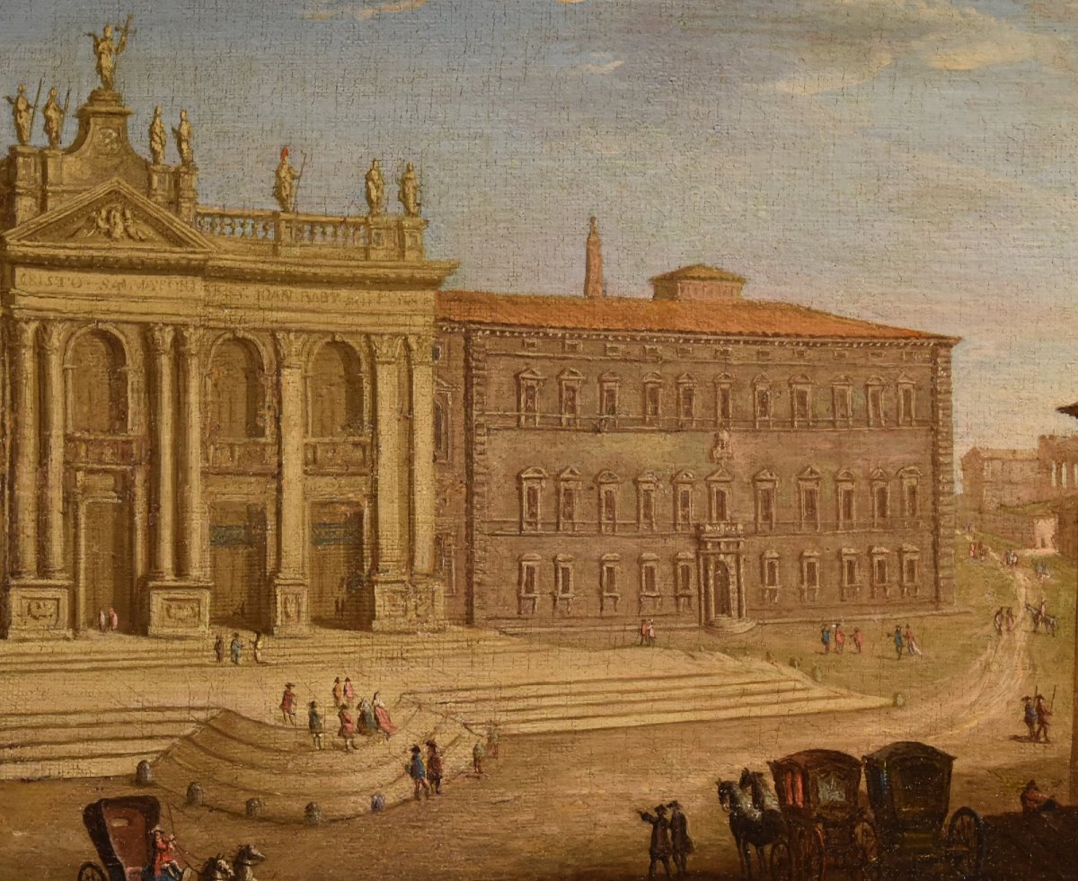 View Of Rome With St. John Lateran, Giacomo Van Lint (rome 1723–1790), Attributed To-photo-4