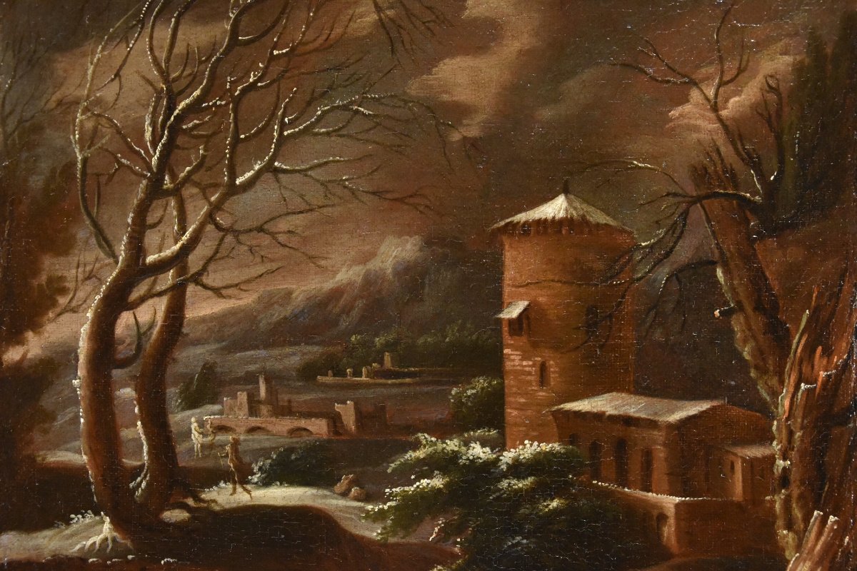 Paysage d'Hiver, Francesco Foschi (ancône, 1710 - Rome, 1780) Attribuable-photo-2