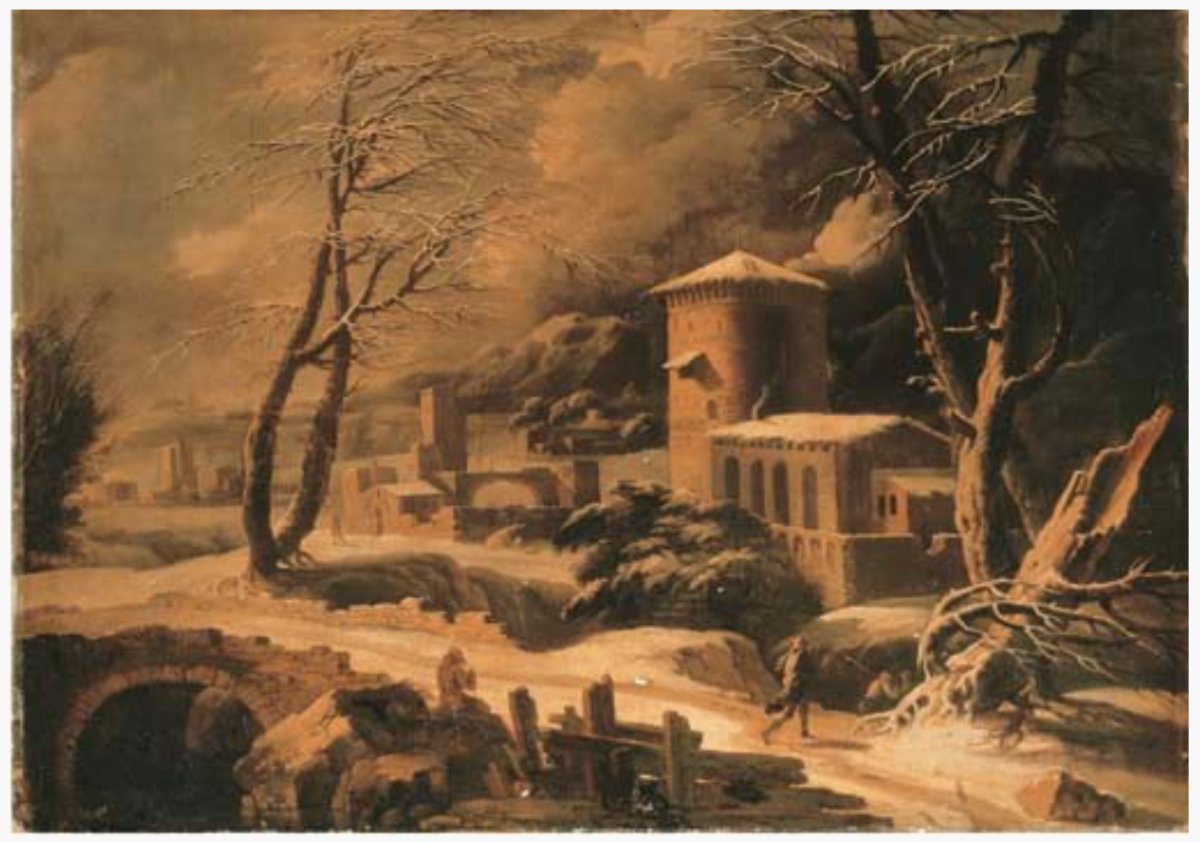 Paysage d'Hiver, Francesco Foschi (ancône, 1710 - Rome, 1780) Attribuable-photo-6