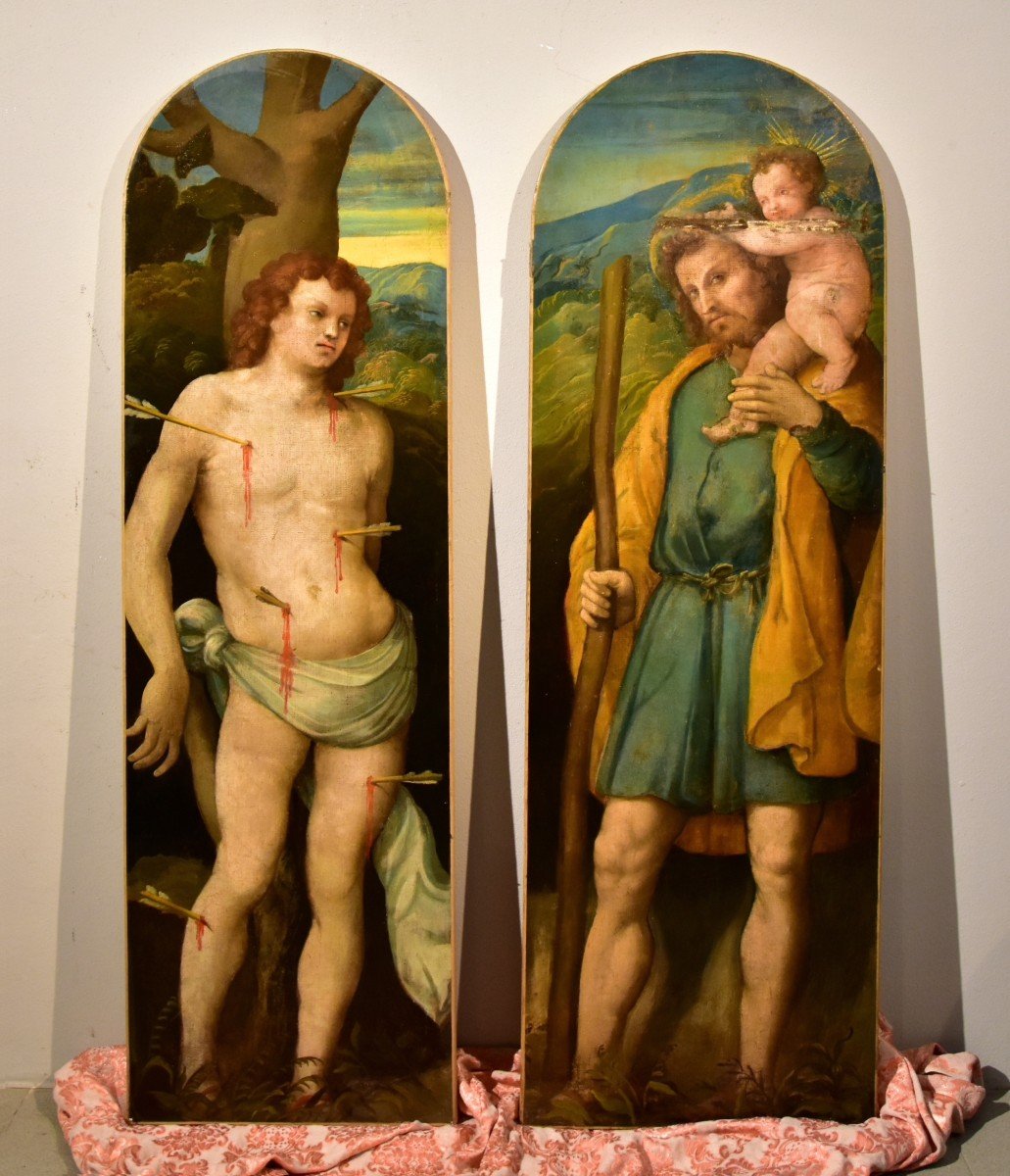 Zenone Veronese (vérone, 1484 - Salò Vers 1542), San Sebastiano Et San Cristoforo-photo-4