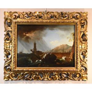 The Storm On The Lighthouse, Claude-joseph Vernet (avignon, 1714 - Paris, 1789) Workshop Of 