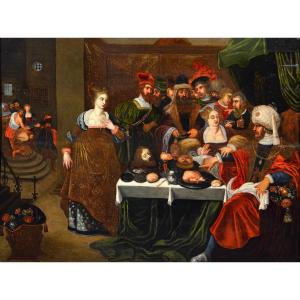 Le Festin d'Hérode, Gaspar Van Den Hoecke (anvers, 1585 - 1648)