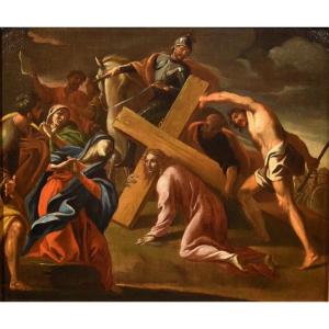 The Ascent To Calvary, Giovanni Lanfranco (terenzo, 1582 - Rome, 1647) Circle