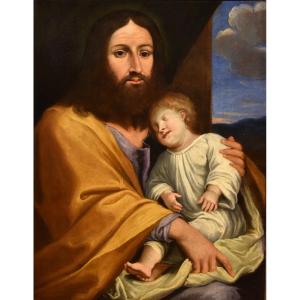 Jésus Avec Le Fils Du Client, Giovan Battista Salvi (1609 - 1685) Cercle / Suiveur