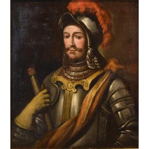 Portrait d'Un Chevalier En Armure, Peintre Lombard Du XVIIe Siècle