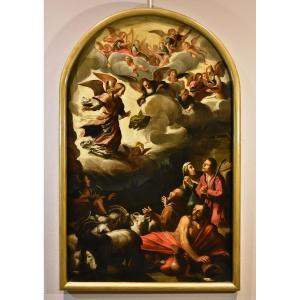l'Annonce Aux Bergers, Jacques Waben (alkmaar 1575-1641 Hoorn) Signé Et Daté