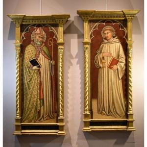 Martino di Bartolomeo (Sienne 1389 - 1434/35) , SAINT ROMUALD/ SAINT ALBERTO DA MONTALCETO