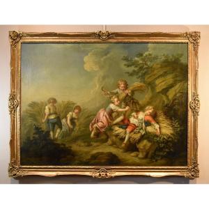 Jeu d'Enfants Comme Allégorie De l'Eté, Etienne Jeaurat (vermenton 1699 - Versailles 1789)