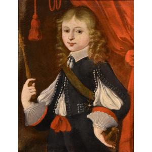 Portrait Of Louis XIV As A Child, French Painter 17th/18th Centuries