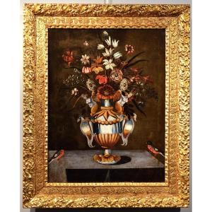 Fleurs Dans Un Vase Classique, Maître Du Vase Aux Grotesques (rome, XVIIe Siècle)
