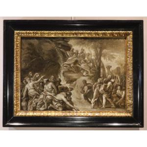 Moses Bringing Water From The Rock, 17th-century Roman School (preparatory Sketch)