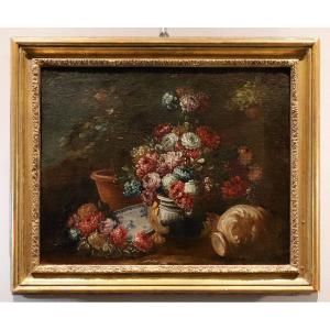Still Life With Flowers In A Garden, Francesco Lavagna (naples, 1684–1724) Circle