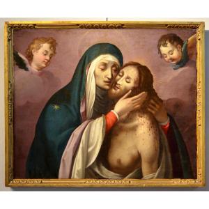 The Pietà With Two Cherubs, Scipione Pulzone (gaeta 1550 – Rome 1598)  Entourage Of