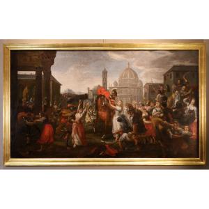 L'enlèvement des Sabines, Vincent Malò (Cambrai, vers 1595/1600 - Rome, 1649) attribué