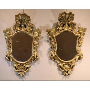 Paire de miroirs Louis XV (Italie, Venise  XVIIIe siècle)