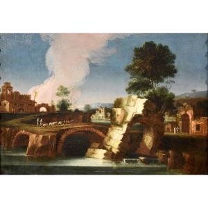 Paolo Anesi (rome, 1697–1773), River Landscape In The Lazio Countryside