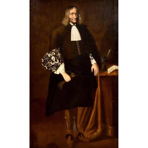 Full-length Portrait Of Giacomo Pesenti, Attributed To Carlo Ceresa (bergamo, 1609–1697)