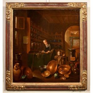 The Pharmacist, Giovanni Domenico Valentino (rome 1630 – Imola 1708), With His Monogram