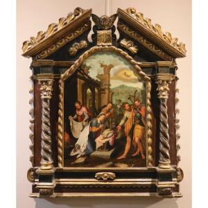 The Adoration Of The Shepherds, Pieter Pourbus (gouda 1523 – Bruges 1584) Circle