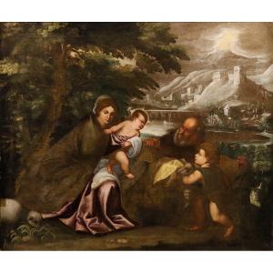 The Holy Family, School Of Tiziano Vecellio (pieve Di Cadore, 1490 – Venice, 1576)