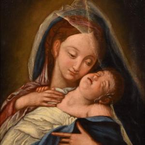 Madonna With The Sleeping Child, Giovan Battista Salvi "il Sassoferrato" (1609–1685), Follower