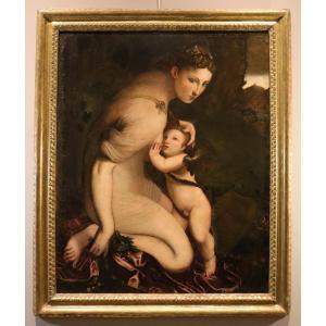 Venus Nursing Cupid, Camillo Boccaccino (cremona, 1505 – 1546) Follower
