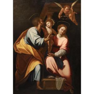 The Holy Family, Cristoforo Roncalli, Known As “il Pomarancio” (pomarance, 1552 – Rome, 1626) Workshop