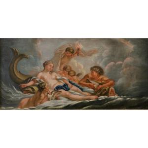 Vénus sur les eaux, cercle de François Boucher (Paris, 1703 - 1770)