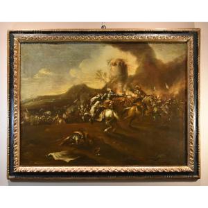 Battle Scene With A Clash Between Knights, Francesco Graziani (active In Naples And Rome, 17th Century)