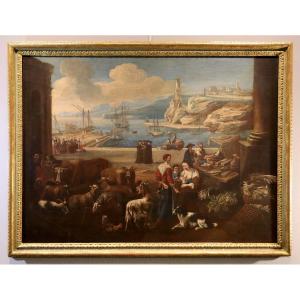 Peter Bolckman (Gorinchem, 1640 – Turin, 1710), Vue fantastique d’un port méditerrané