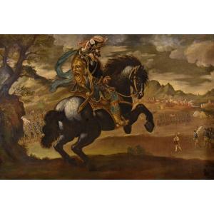 Portrait équestre De Pietro Strozzi, Peintre Florentin XVIIe-XVIIIe Siècle