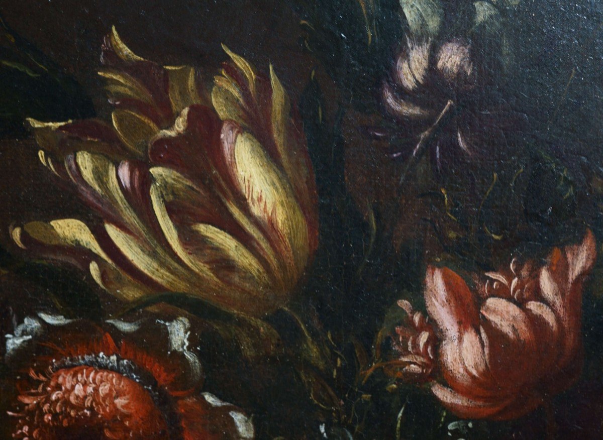 Entourage Of Jean-baptiste Monnoyer (1636 - 1699) Still Life Basket Of Flowers -photo-6