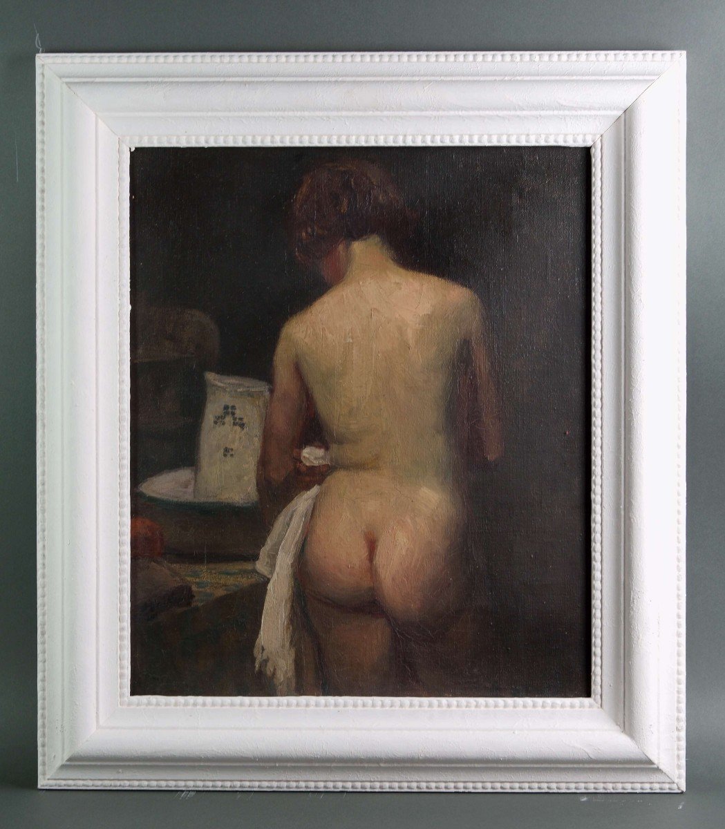 Pierre Vaillant (1878-1939)  "la Toilette"  Nu Féminin Ecole Moderne-photo-2
