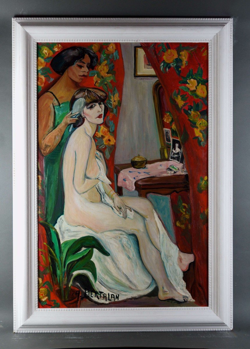 Albert Bertalan (1899-1957) Paris School Large  Expressionist Oil On Canvas Circa 1930