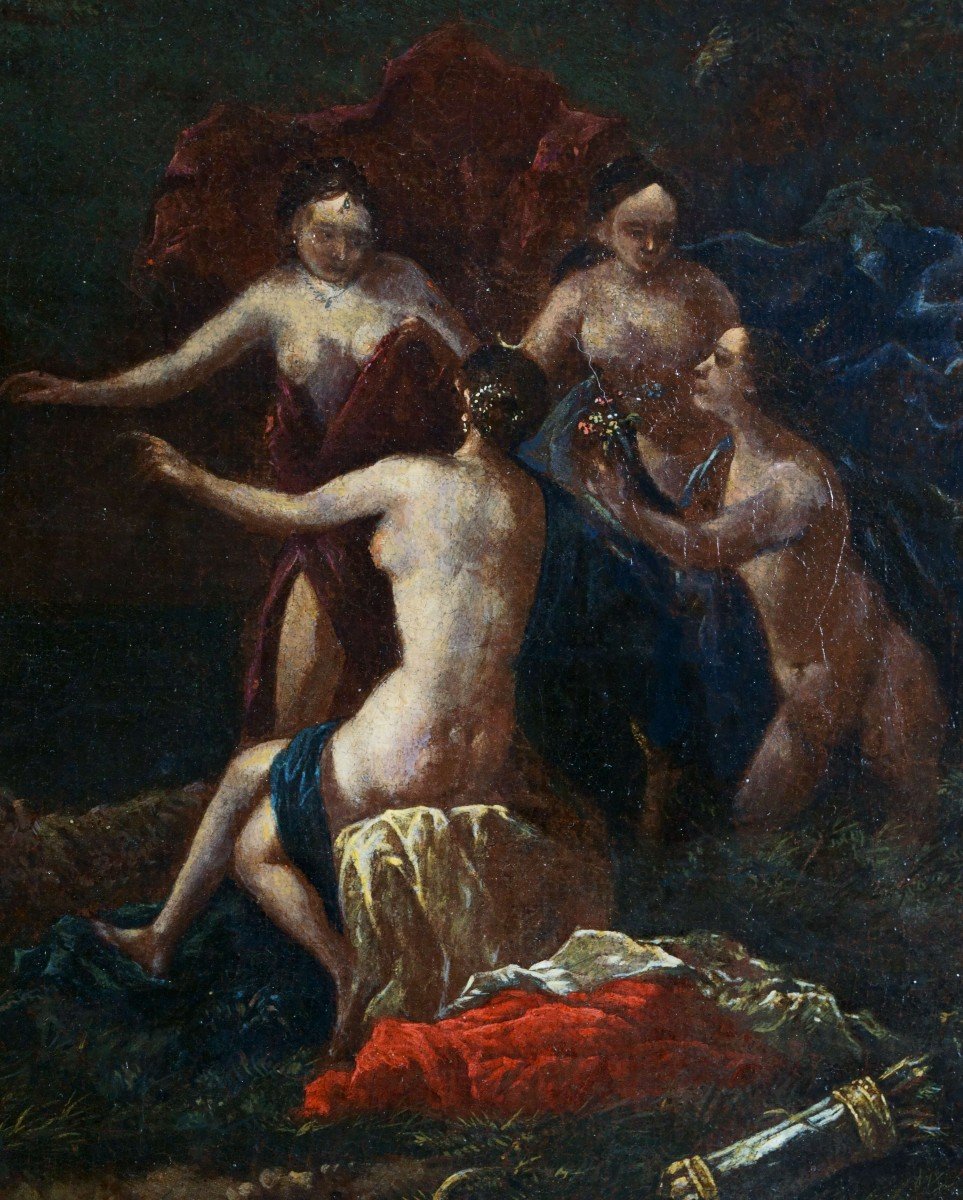 17th Utrecht School Large Mythological Scene Diane And Actaeon-photo-3
