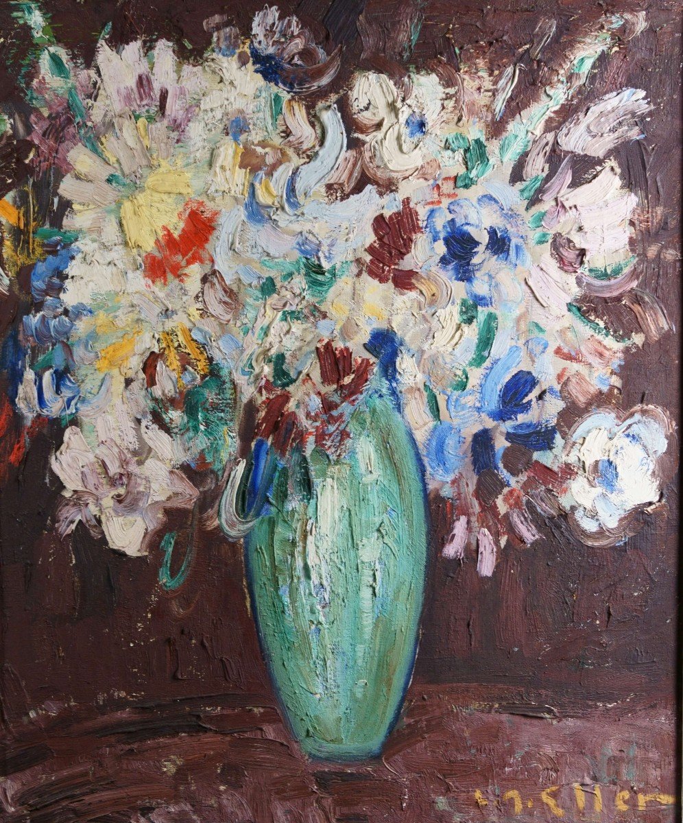 Lucien Roudier Known As Eller (1894-1940) Expressionist Still Life 