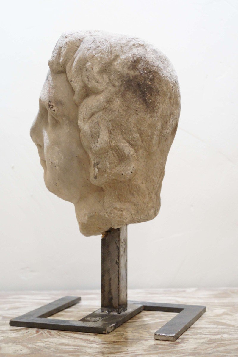 17th Italian Marble Head Of Alexander The Great-photo-4