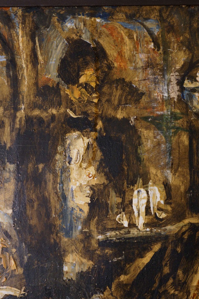 Antonio Fuentes (tanger 1905-1995) "au Café"  Peinture Marocaine Cubisme -photo-1