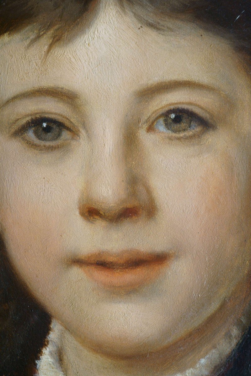 Alexandre Robert (1817-1890) Portrait Of A Young Girl Gilt Frame 19th  Belgian School-photo-2