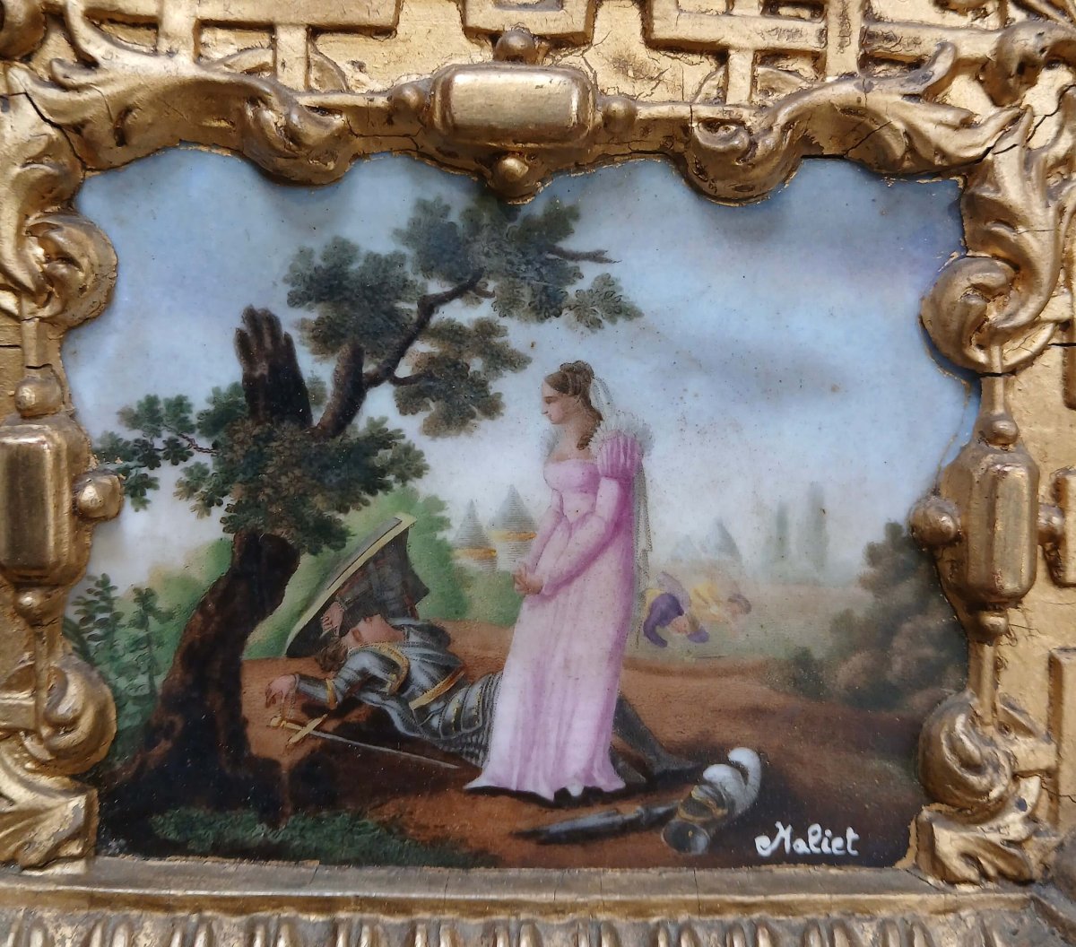 Grande Pendule En Bois Doré Et Porcelaine style Sevres Louis Philippe-photo-2